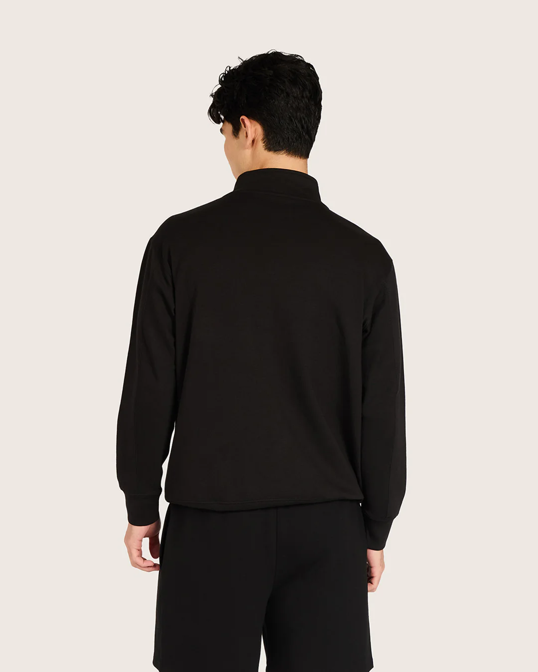 Men's Quarter Zip Sweater - Black - Image 2