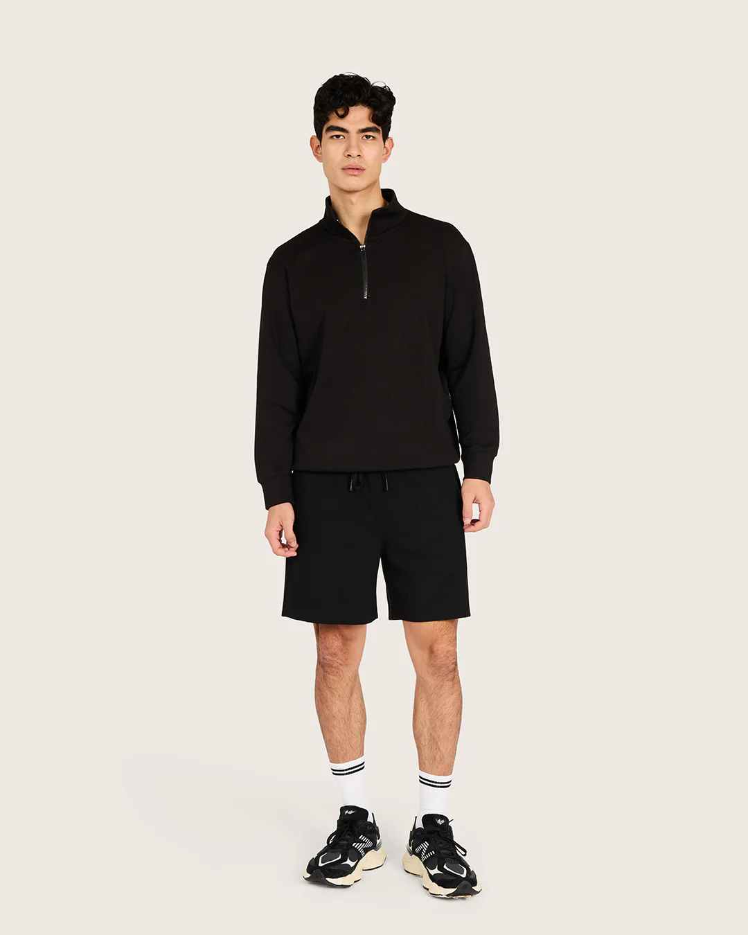 Men's Quarter Zip Sweater - Black - Image 6