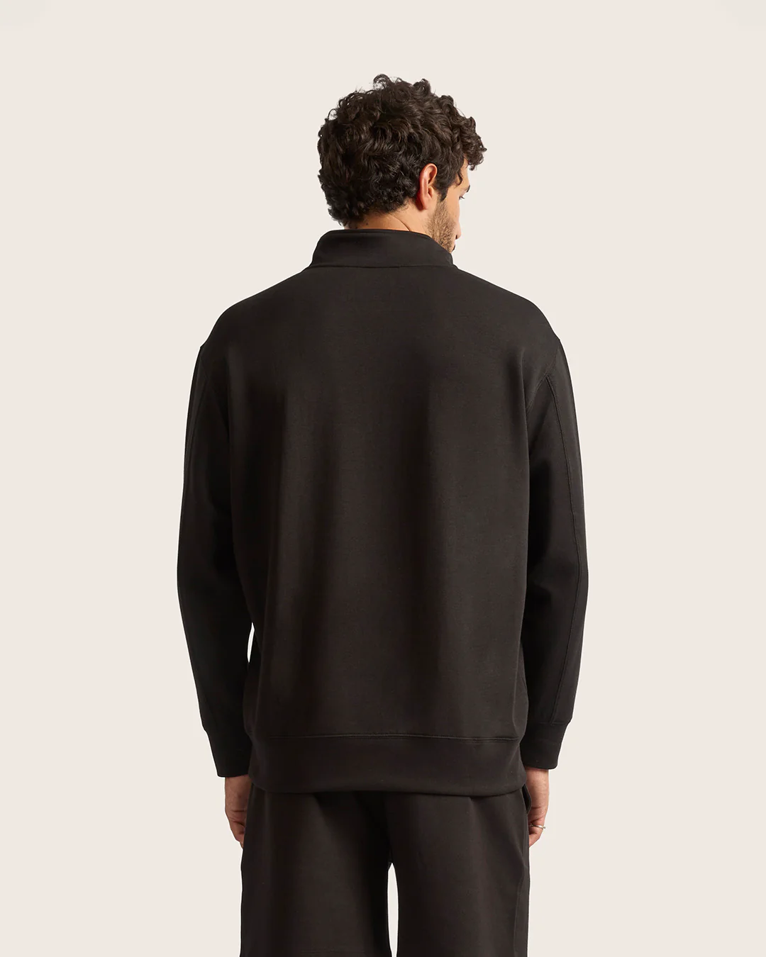 Men's Quarter Zip Sweater - Black - Image 8