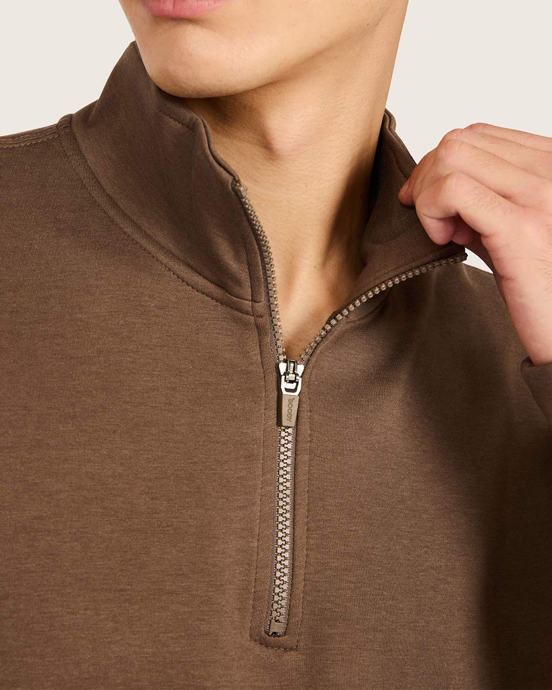 Men's Quarter Zip Sweater - Oyster - Image 4