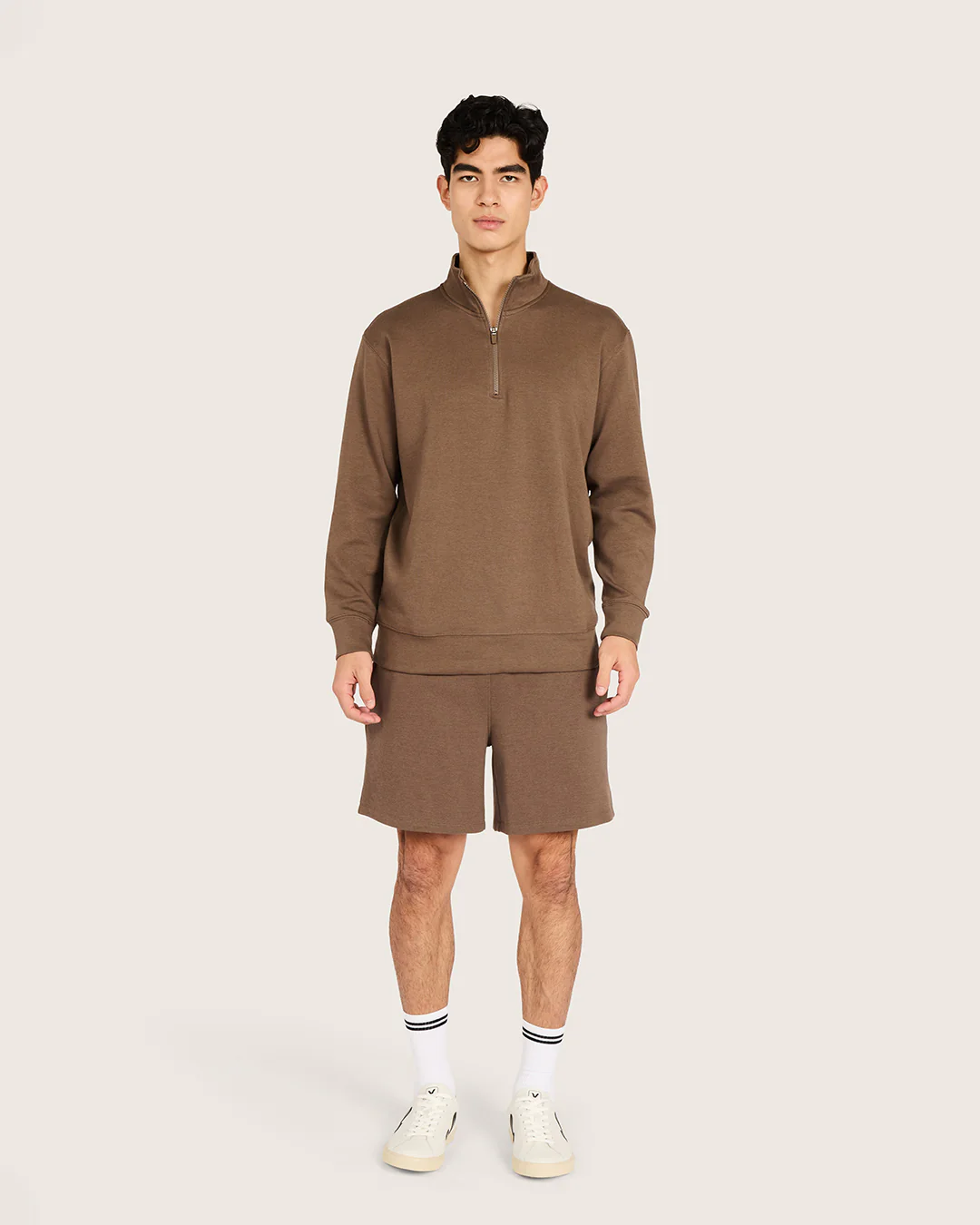 Men's Quarter Zip Sweater - Oyster - Image 6