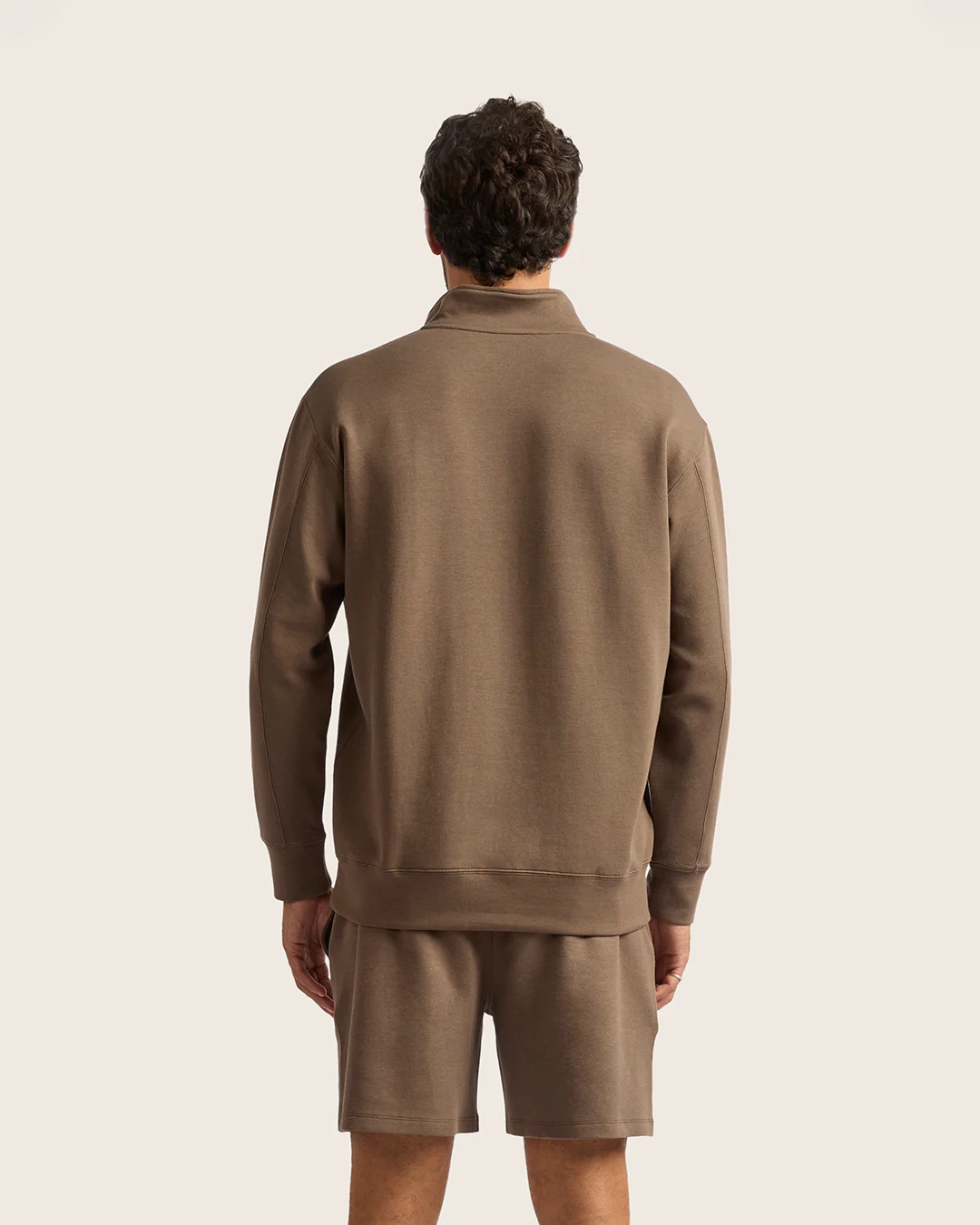 Men's Quarter Zip Sweater - Oyster - Image 8