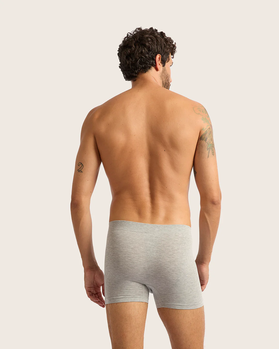 Men's Seamfree Boxer Briefs - Light Grey Marl - Image 7