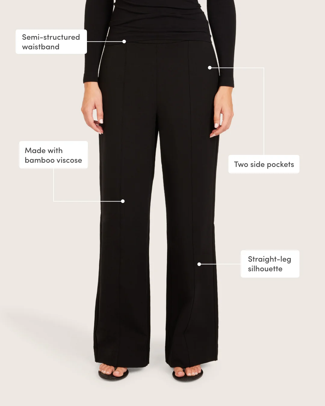 Relaxed Leg Pants - Regular - Black - Image 4