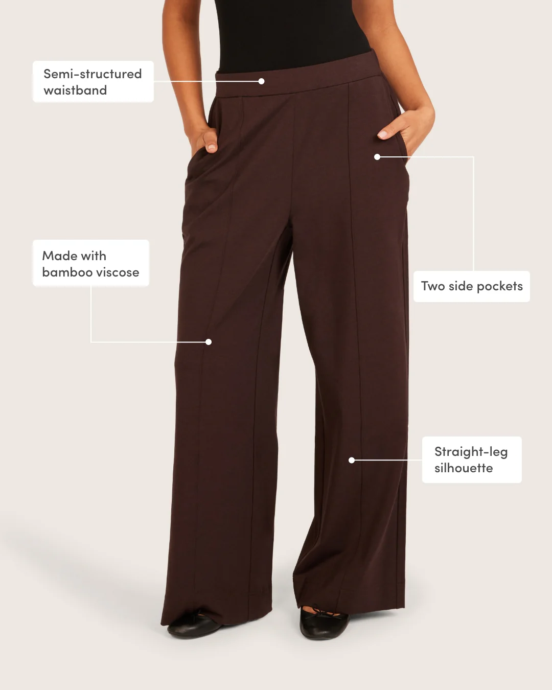 Relaxed Leg Pants - Short - Carob - Image 4