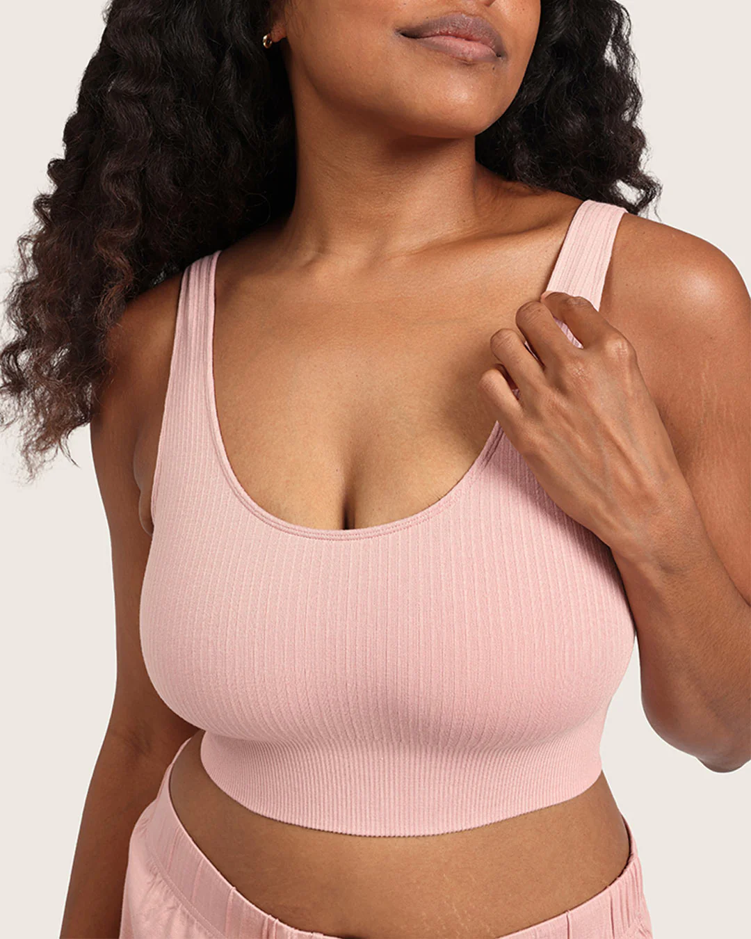 Ribbed Seamfree Crop - Dusty Pink - Image 11