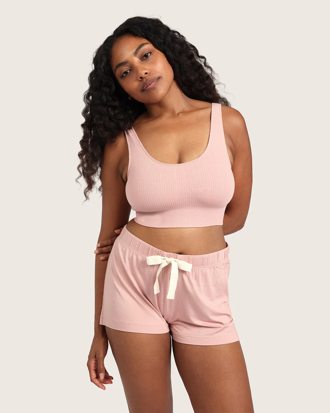 Ribbed Seamfree Crop - Dusty Pink - Image 12