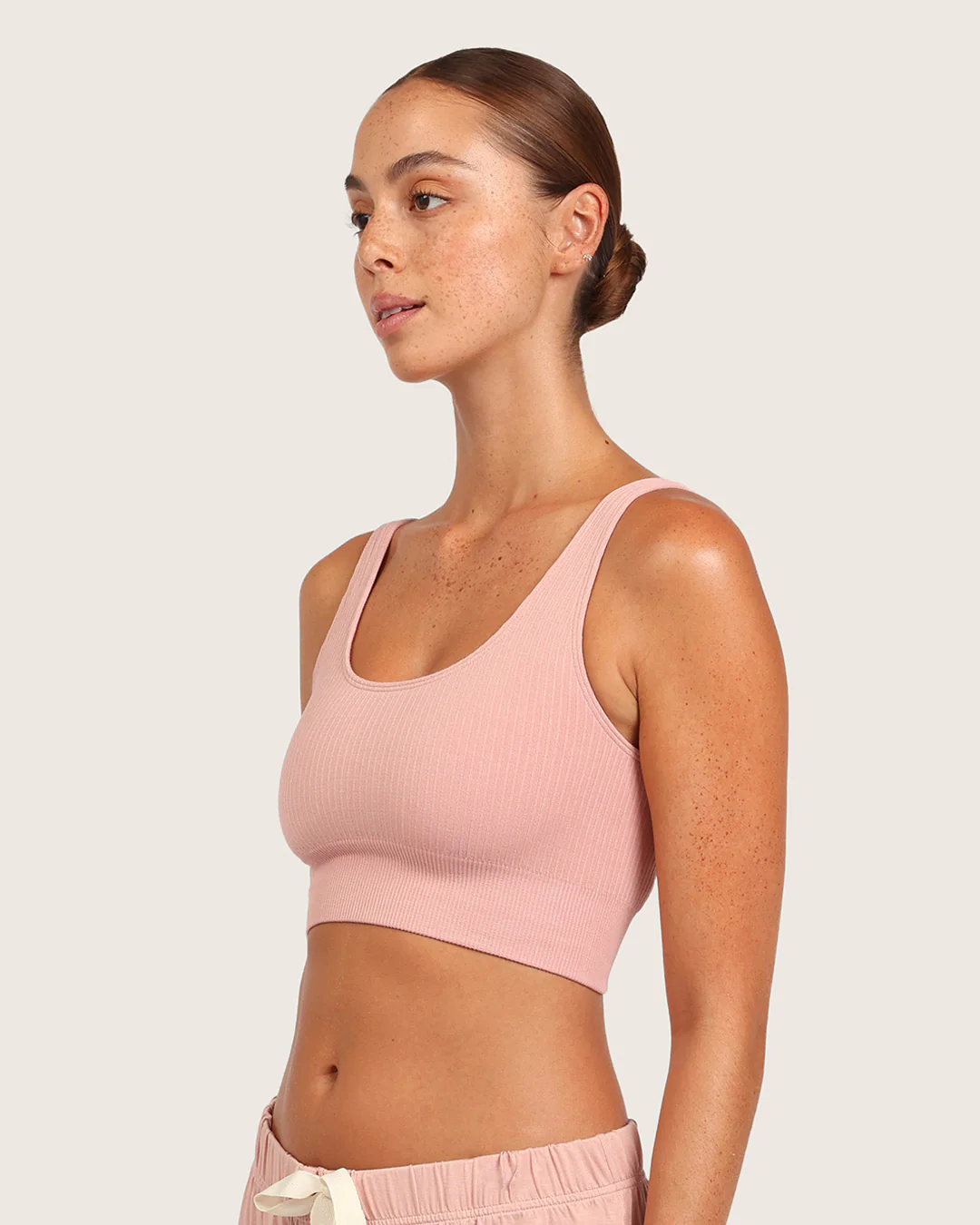 Ribbed Seamfree Crop - Dusty Pink - Image 3