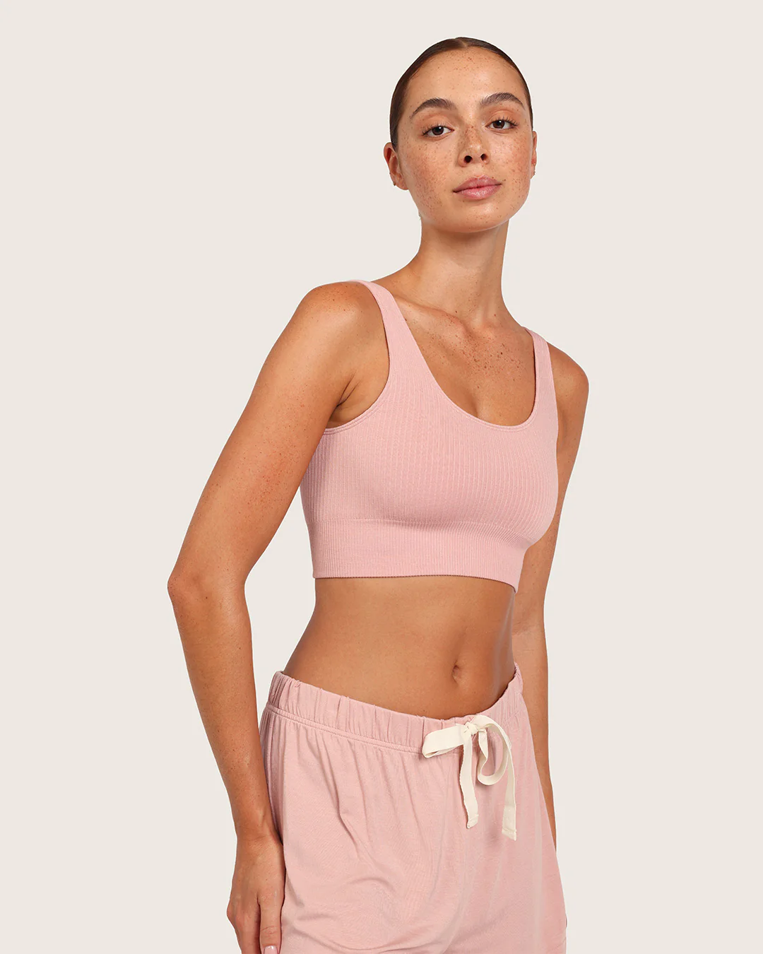 Ribbed Seamfree Crop - Dusty Pink - Image 5