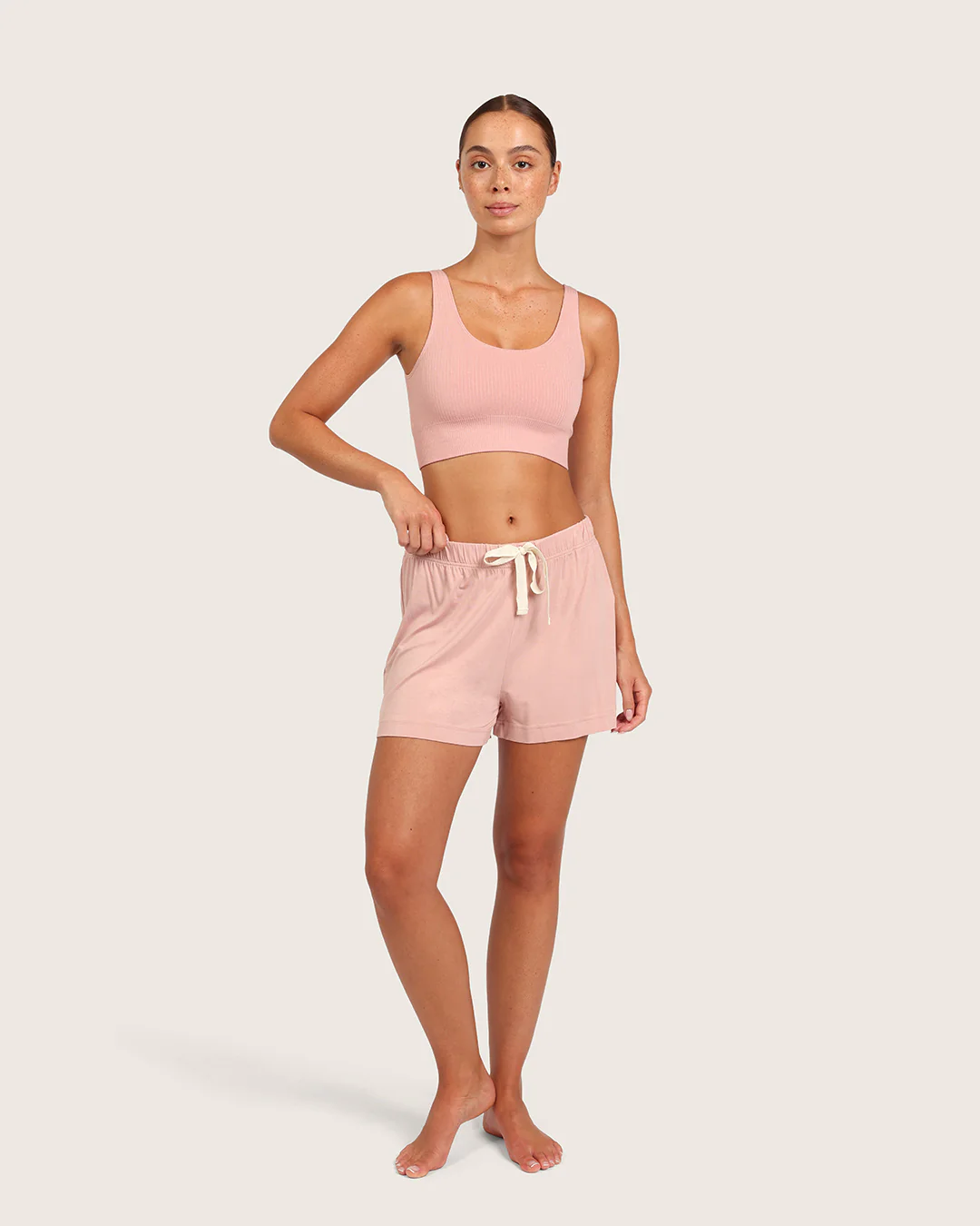 Ribbed Seamfree Crop - Dusty Pink - Image 6