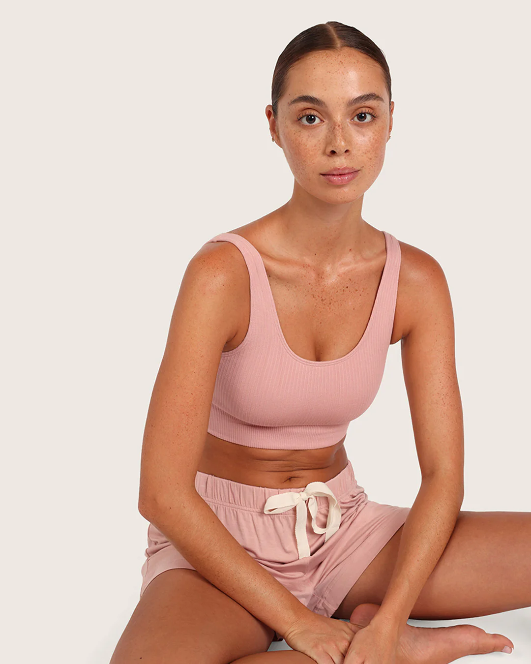 Ribbed Seamfree Crop - Dusty Pink - Image 7
