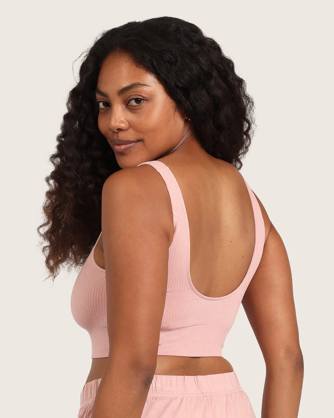Ribbed Seamfree Crop - Dusty Pink - Image 9