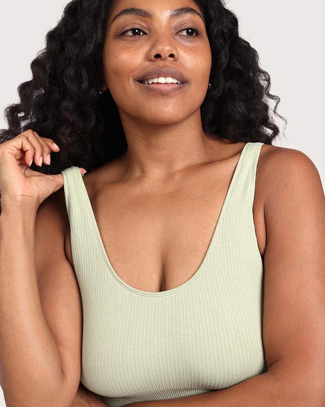 Ribbed Seamfree Crop - Sage - Image 10