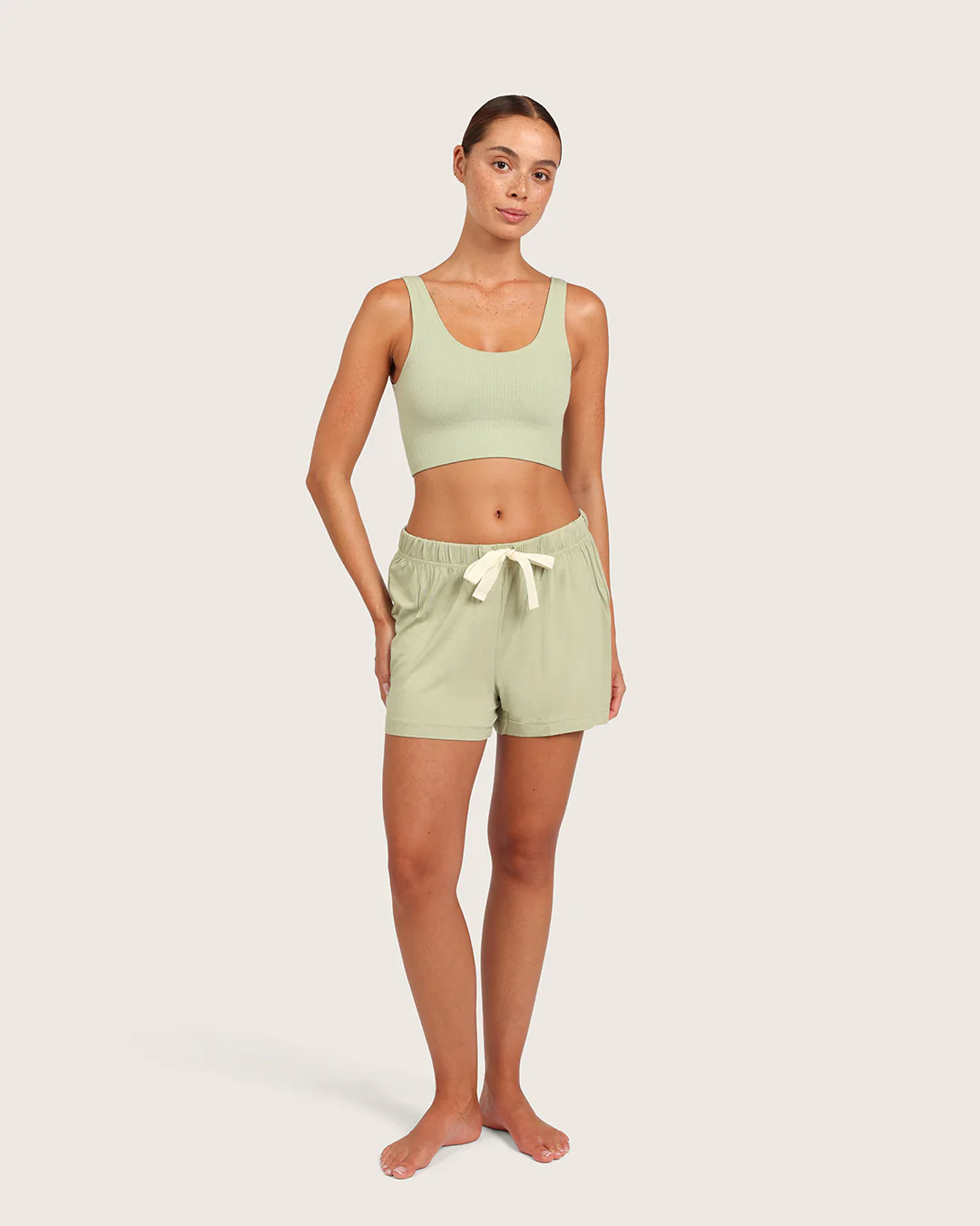 Ribbed Seamfree Crop - Sage - Image 6