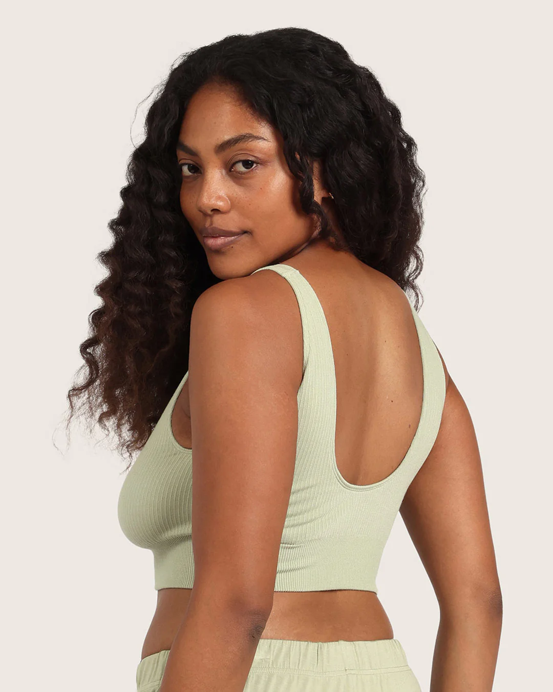 Ribbed Seamfree Crop - Sage - Image 8