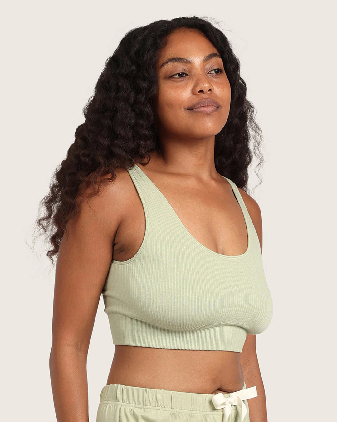 Ribbed Seamfree Crop - Sage - Image 9