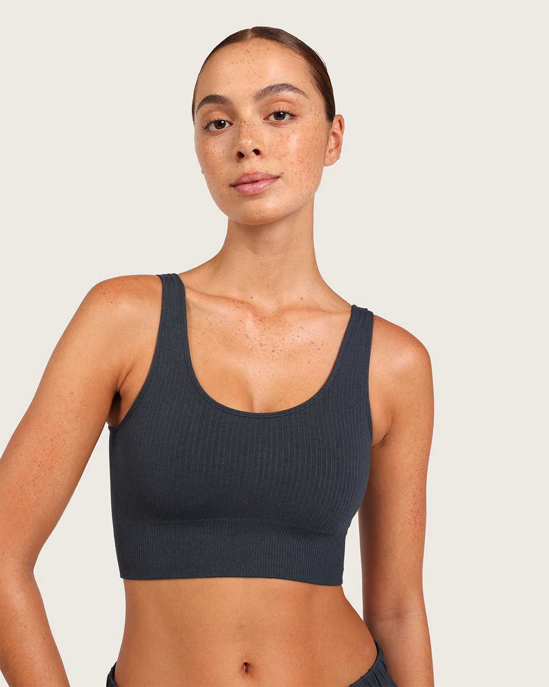 Ribbed Seamfree Crop - Storm - Image 4