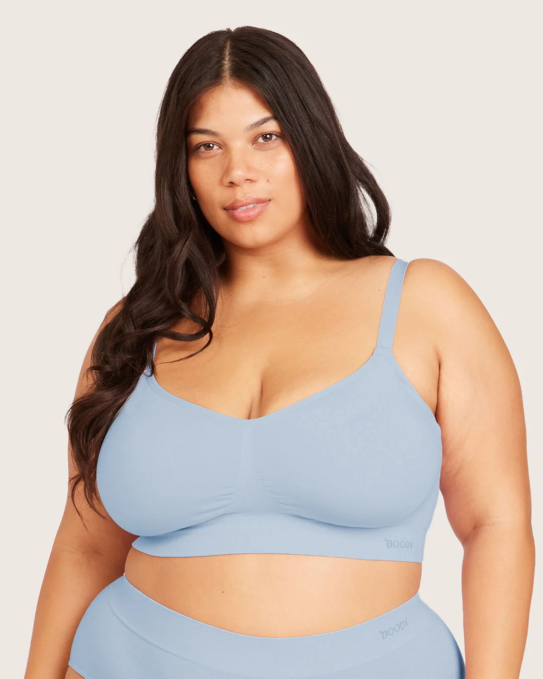 Wireless Full Bust T-Shirt Bra - Sky Blue - Image 14
