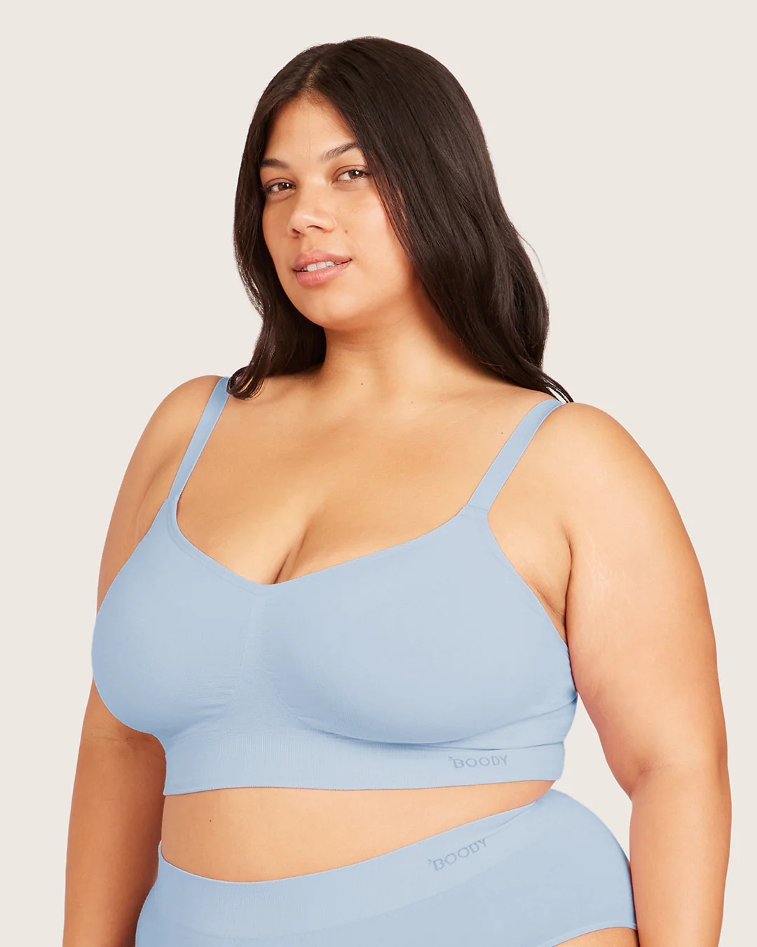 Wireless Full Bust T-Shirt Bra - Sky Blue - Image 16