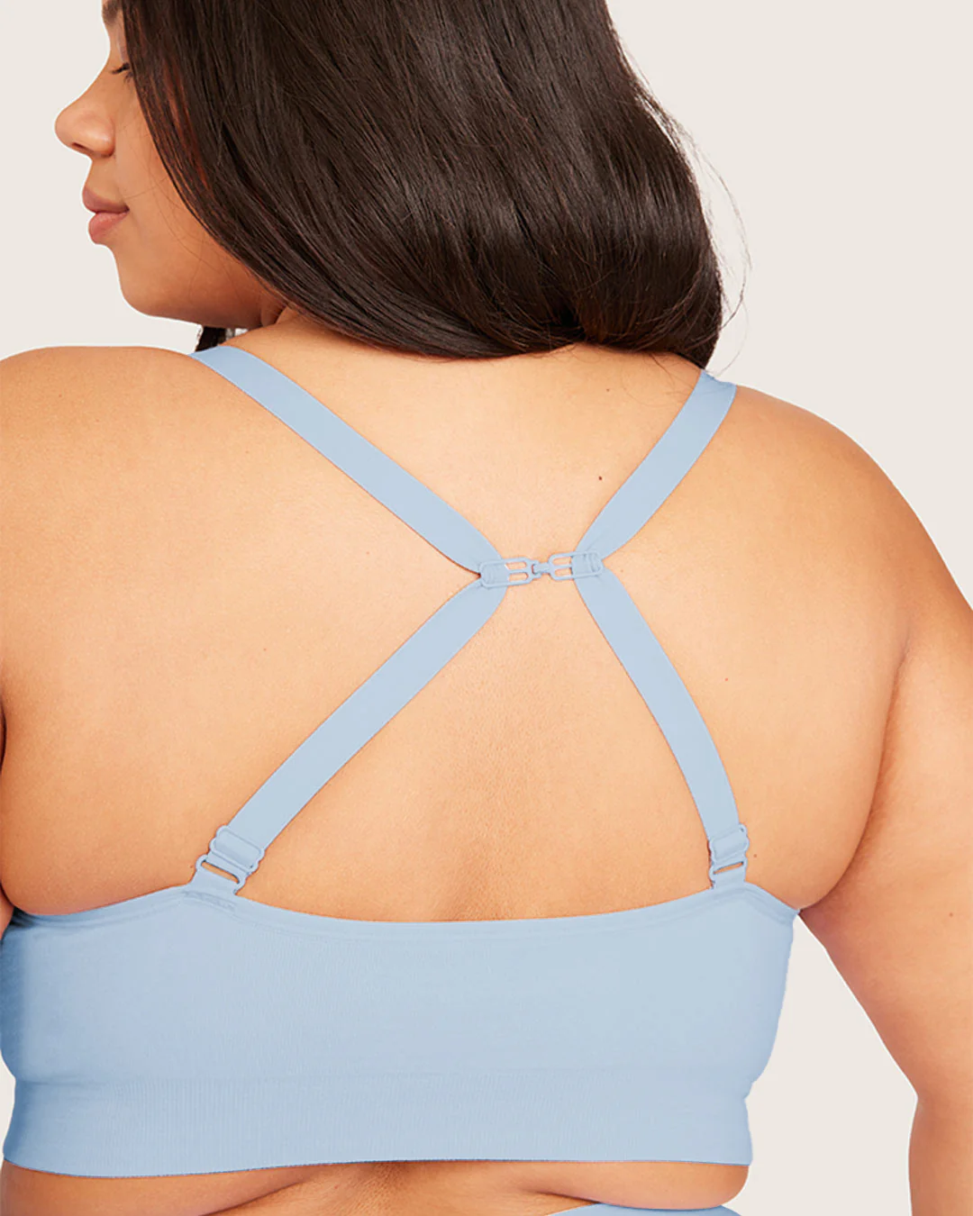 Wireless Full Bust T-Shirt Bra - Sky Blue - Image 17