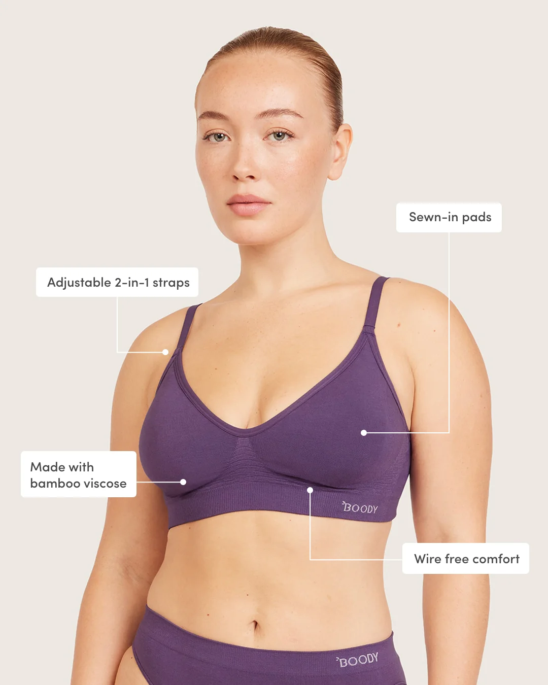 Wireless T-Shirt Bra - Amethyst - Image 11