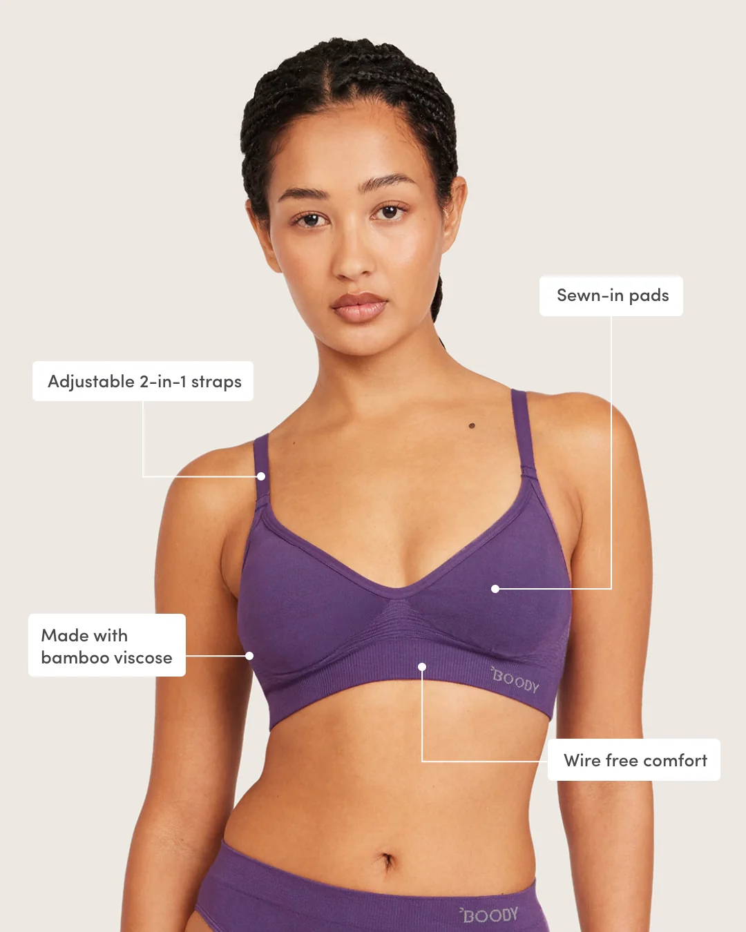 Wireless T-Shirt Bra - Amethyst - Image 4