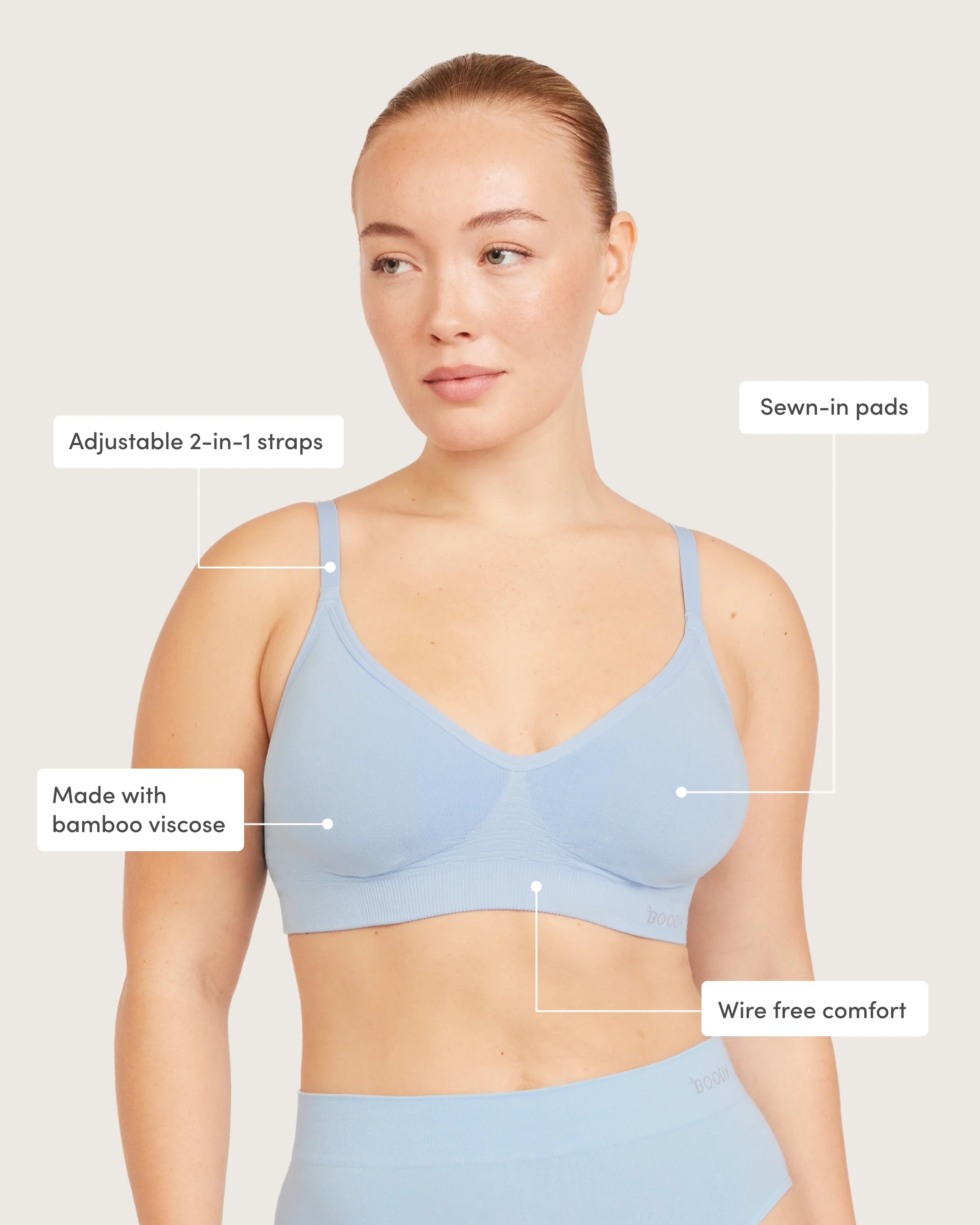 Wireless T-Shirt Bra - Sky Blue - Image 10