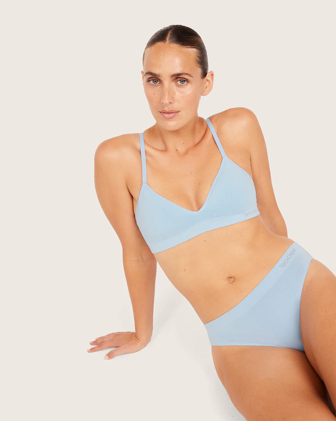 Wireless T-Shirt Bralette - Sky Blue - Image 6
