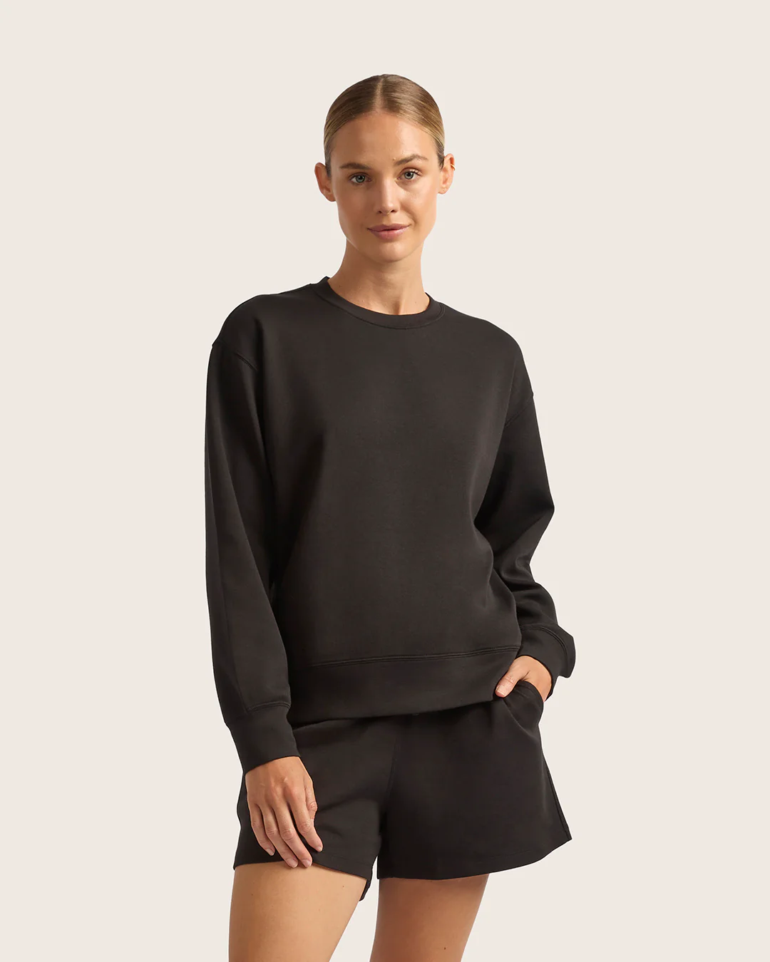 Women's Crew Neck Sweater - Black - Image 2