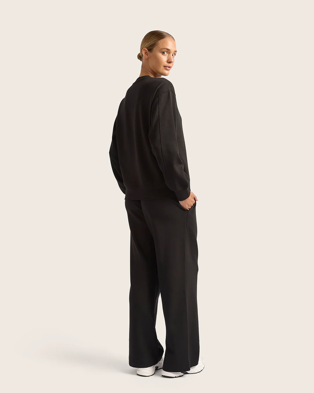 Women's Straight Leg Sweat Pants - Black - Image 2